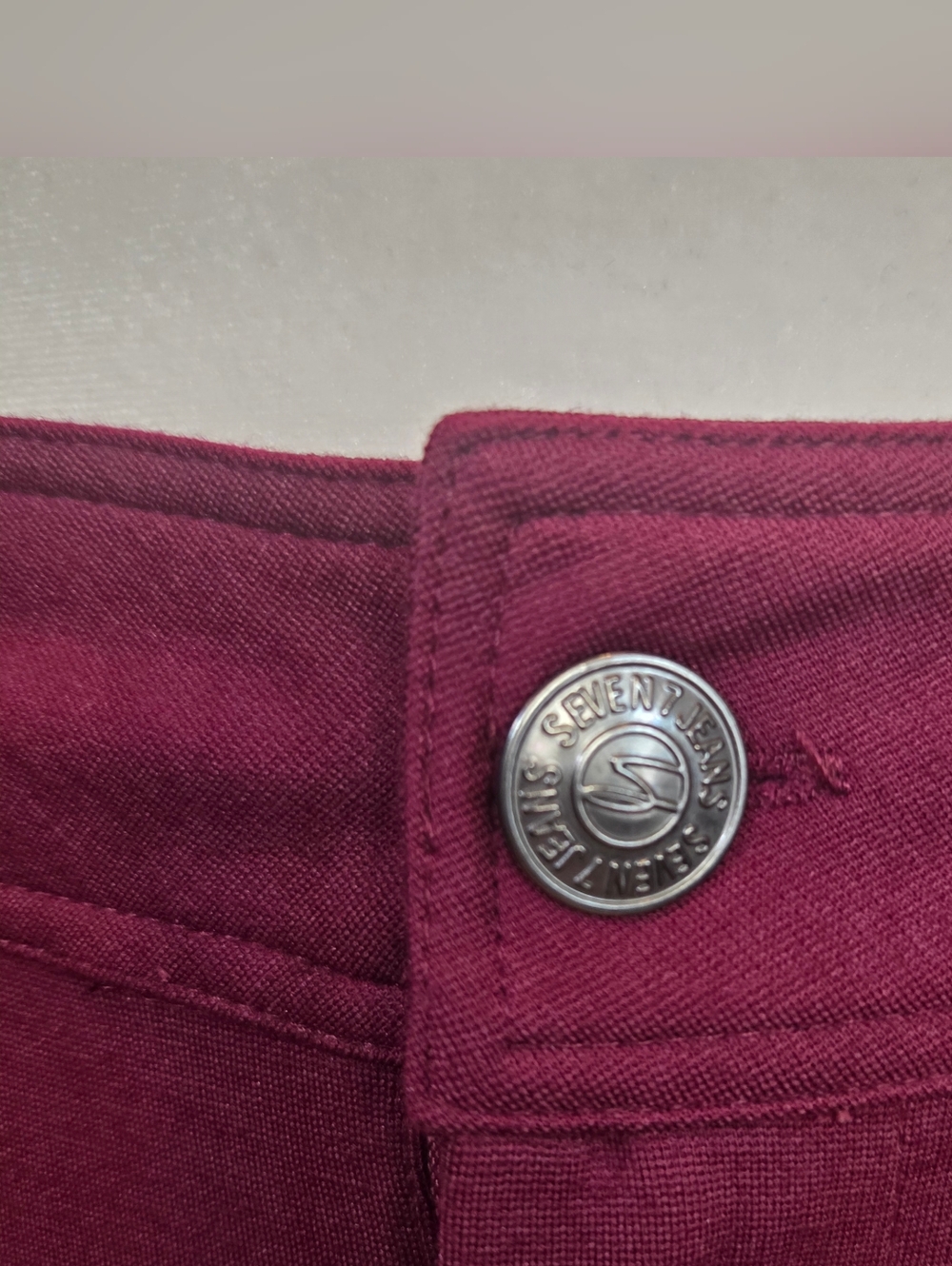 Seven7 Burgundy Skinny Pants Low Rise Stretch Jeans 4P Petite - Picture 6 of 15